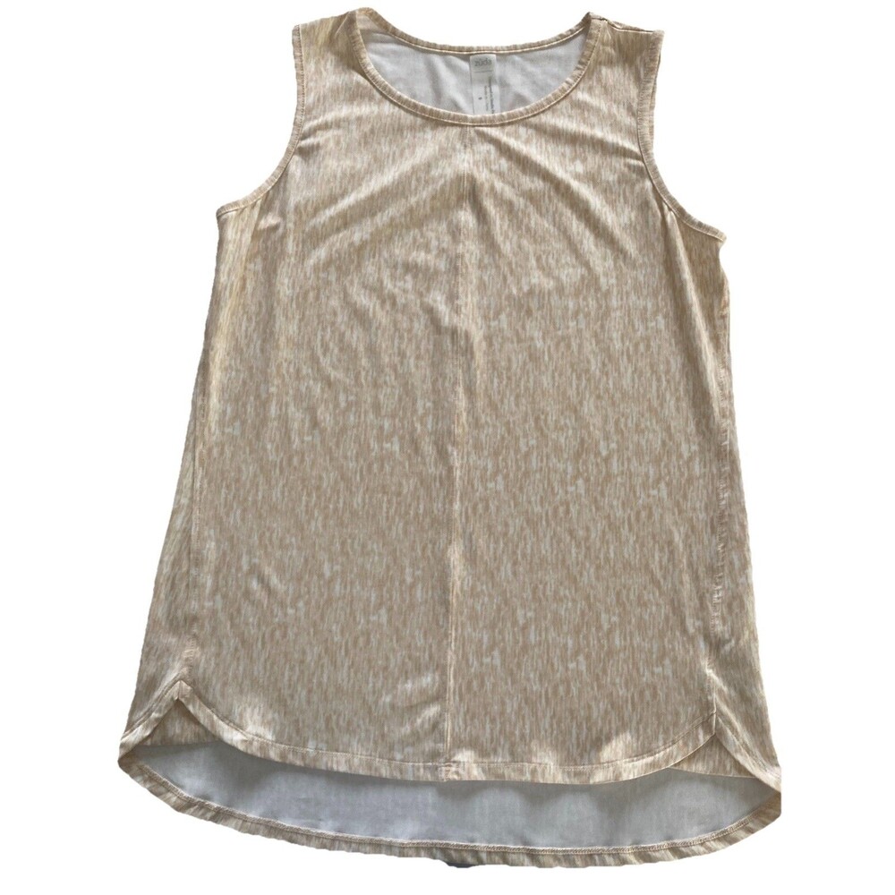 Zuda Women’s Top Peach/White Logo Small Sleeveless Workout Excellent Condition